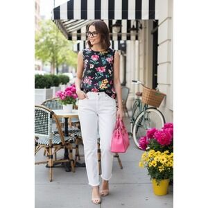 MOTHER The Looker Ankle Fray Skinny Jeans White Size 31 Raw Hem Mid Rise